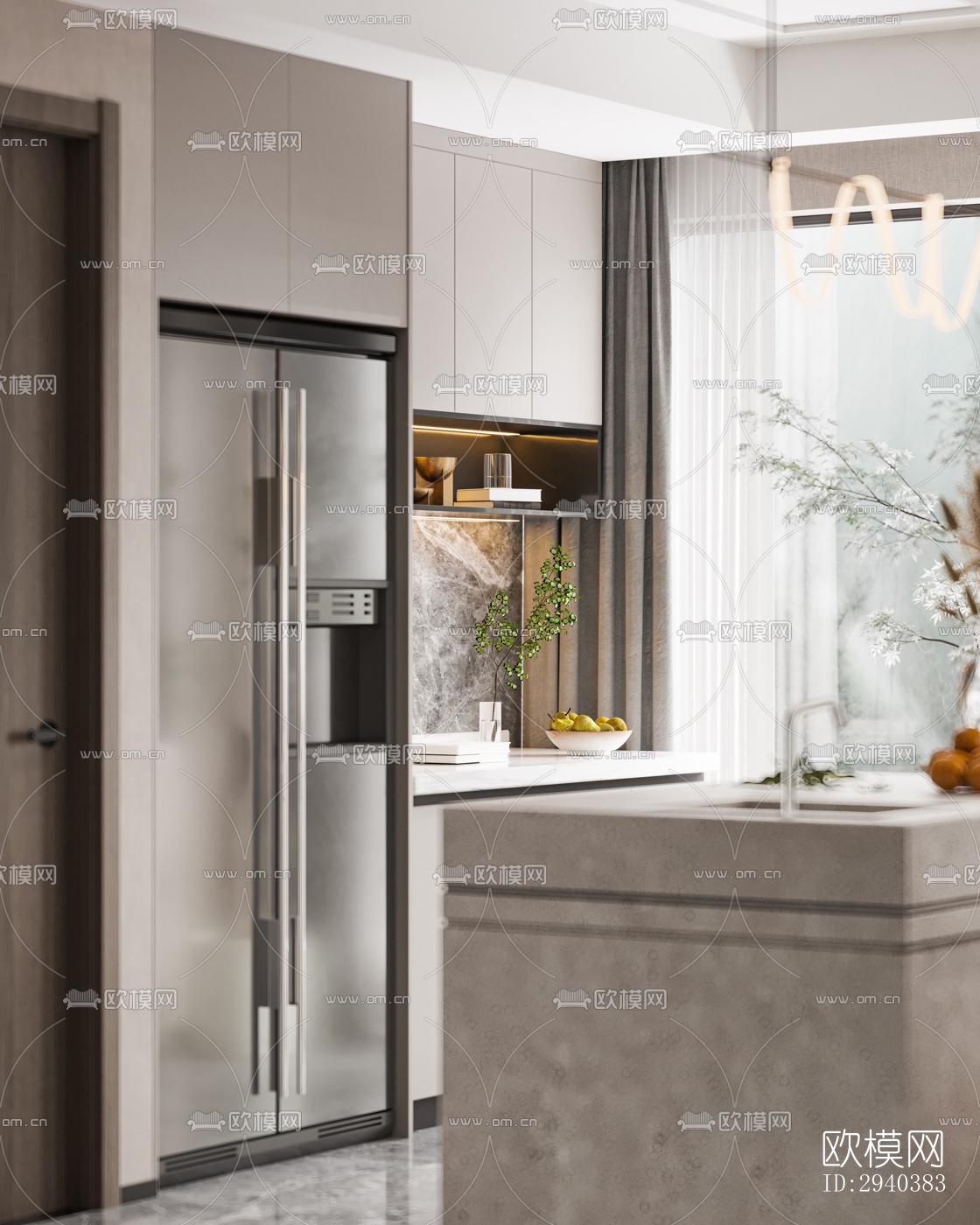 现代平层效果图下载（渲染图7）