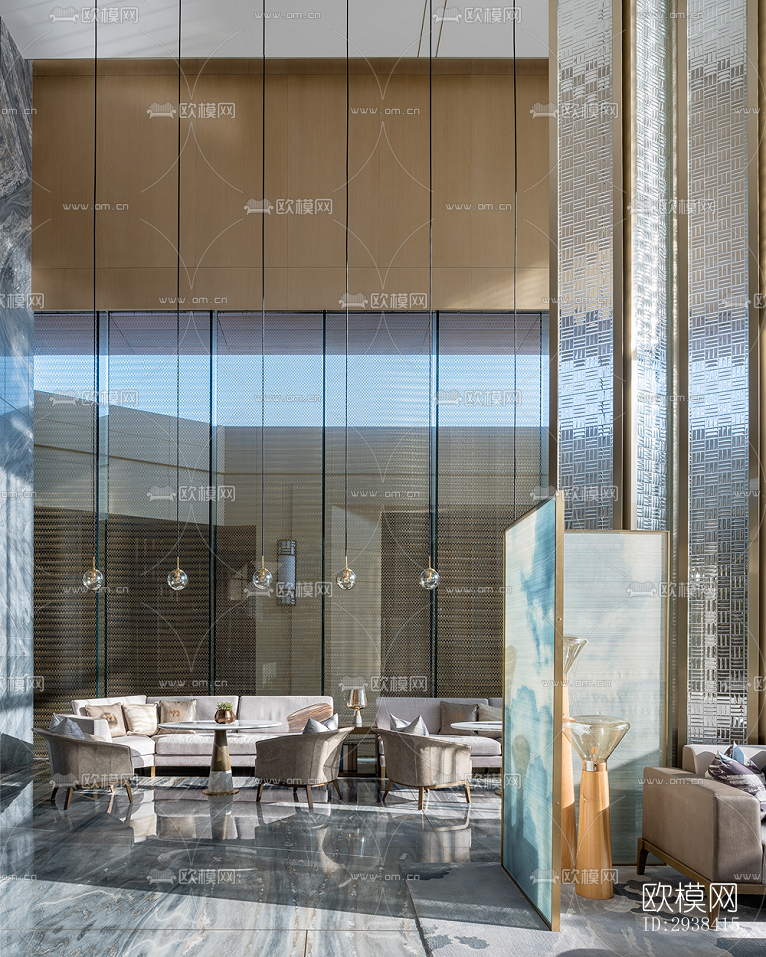 新中式售楼处效果图下载（渲染图10）