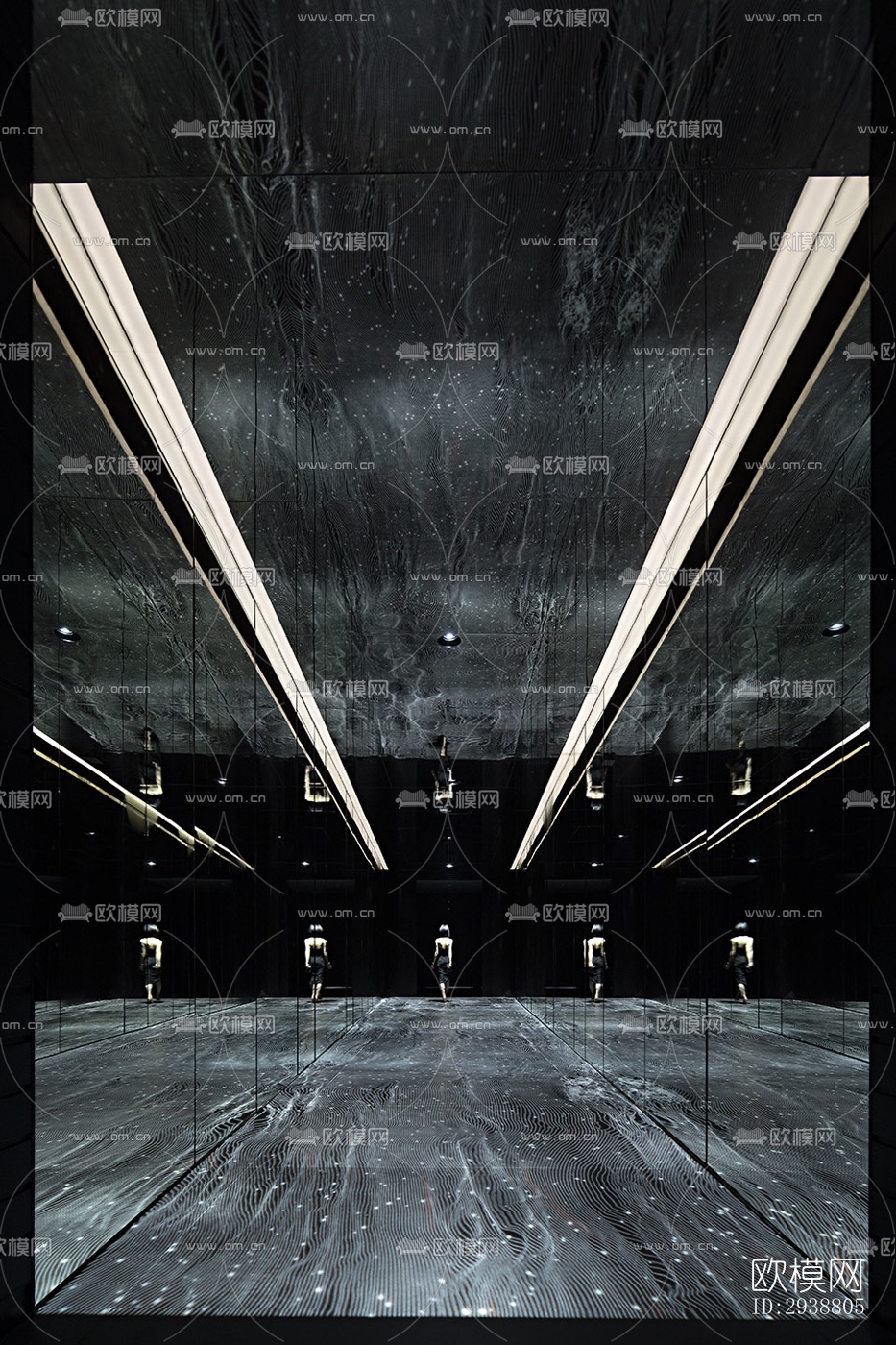 高级灰展览展厅效果图下载（渲染图2）