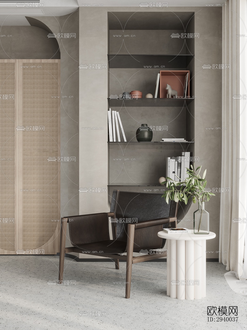 侘寂平层效果图下载（渲染图3）