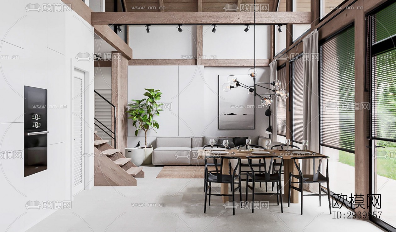 北欧别墅效果图下载（渲染图13）