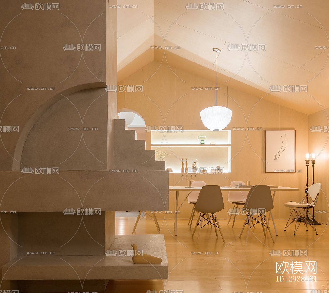 现代展览展厅效果图下载（渲染图1）