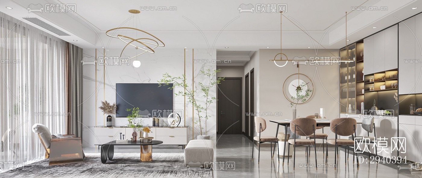 现代平层效果图下载（渲染图4）