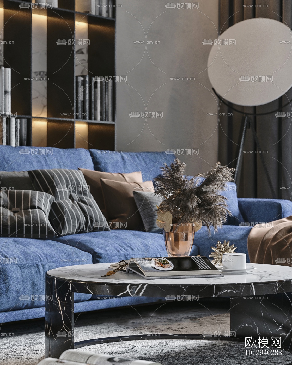 现代平层效果图下载（渲染图5）