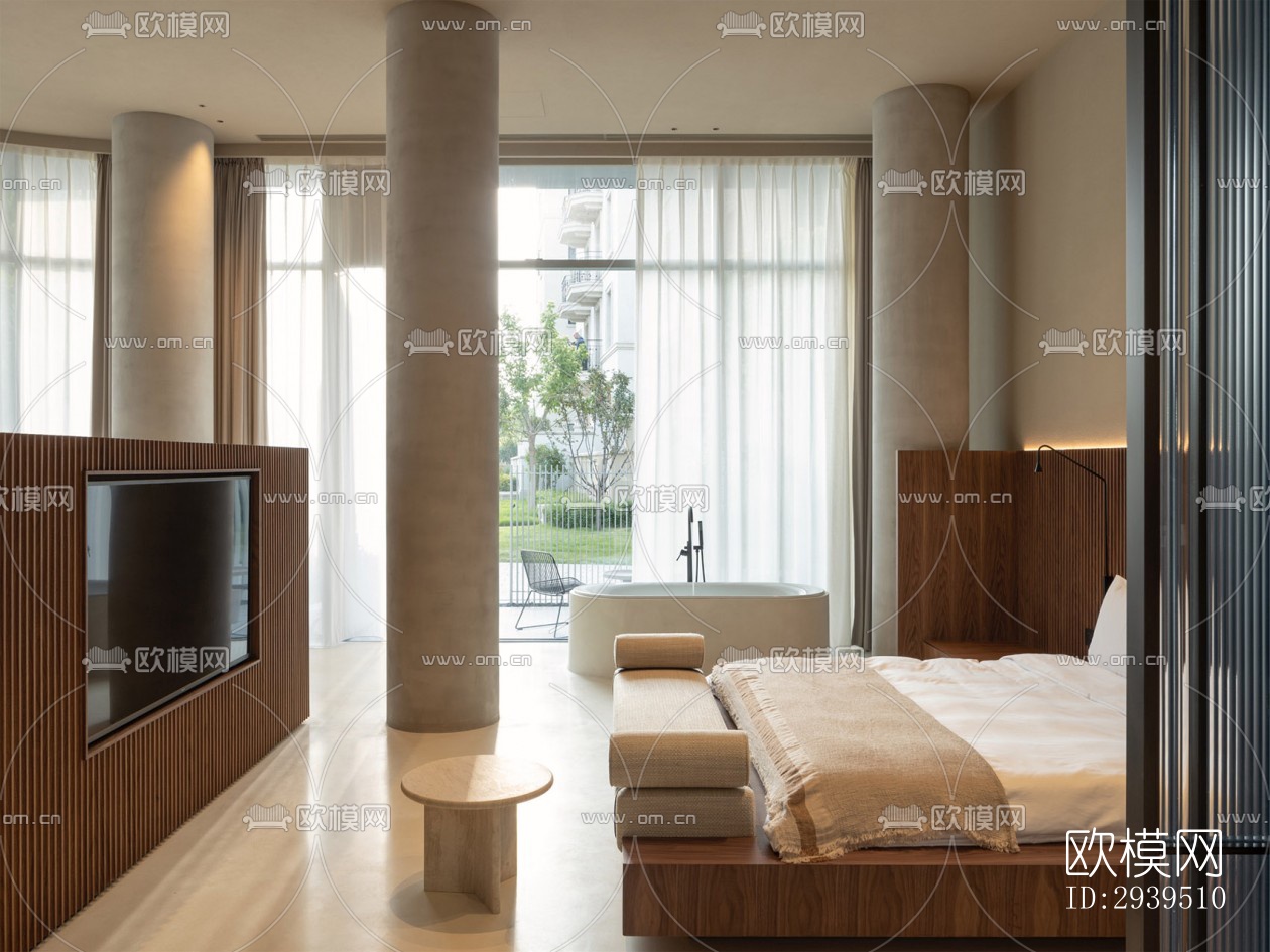 现代酒店民宿效果图下载（渲染图11）