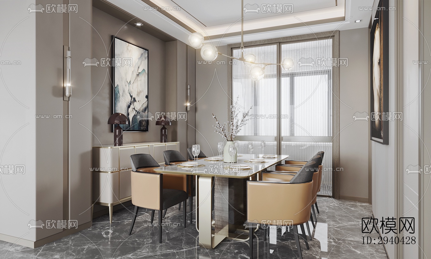 现代平层效果图下载（渲染图4）