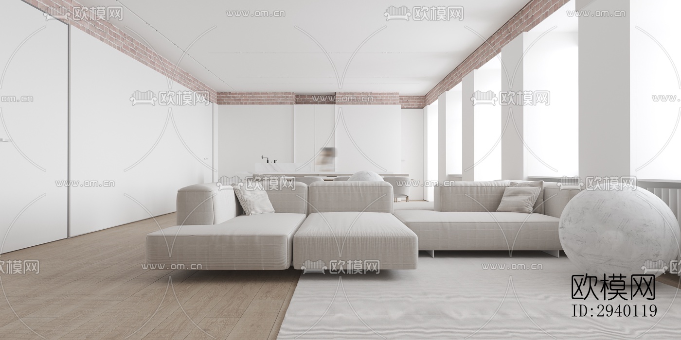 北欧平层效果图下载（渲染图2）