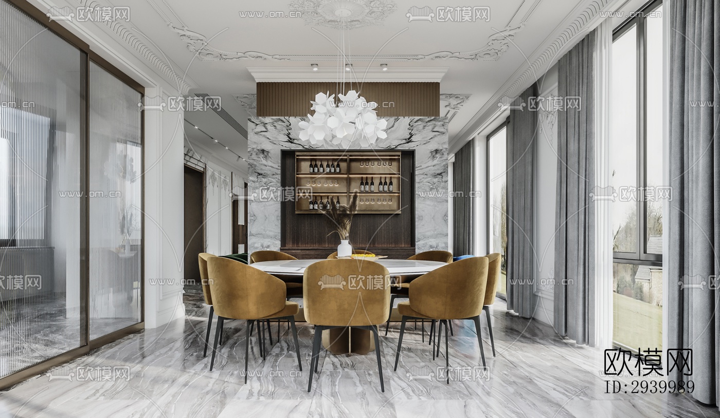 美式复式效果图下载（渲染图5）