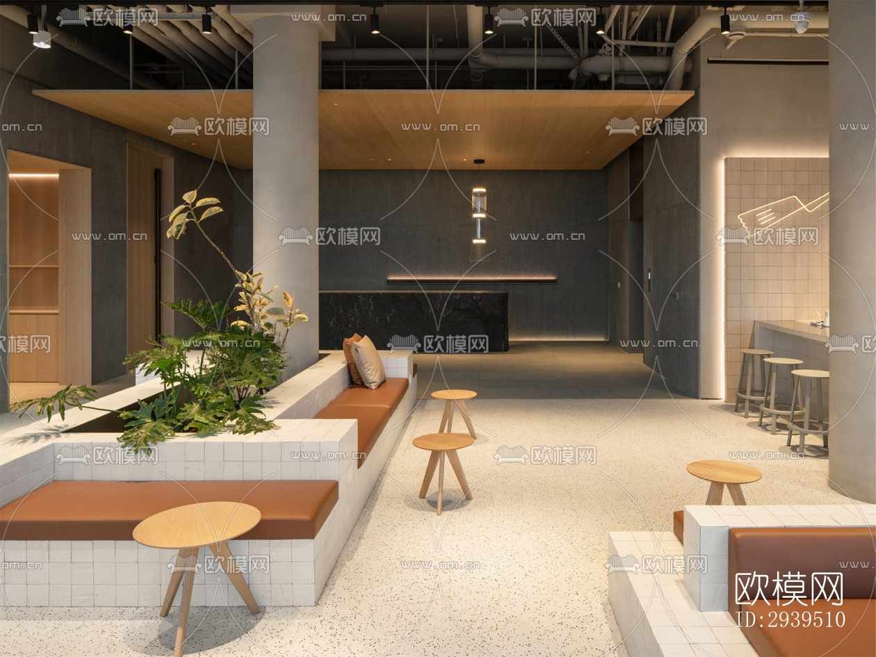 现代酒店民宿效果图下载（渲染图1）