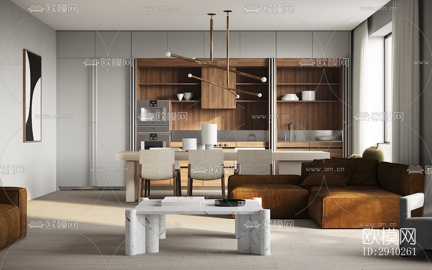 现代平层效果图下载（渲染图14）