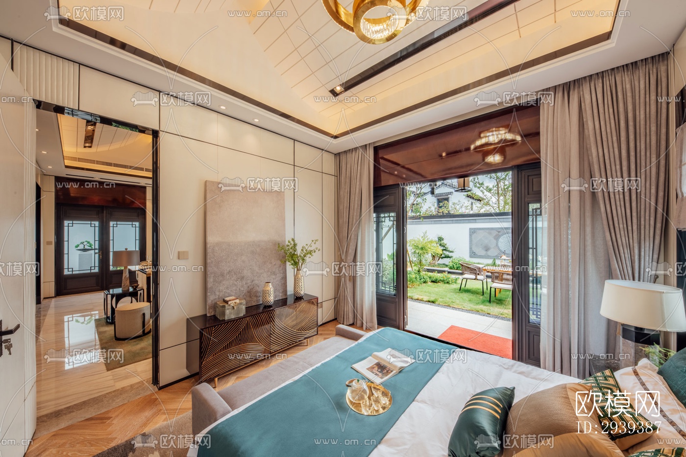 新中式酒店民宿效果图下载（渲染图20）