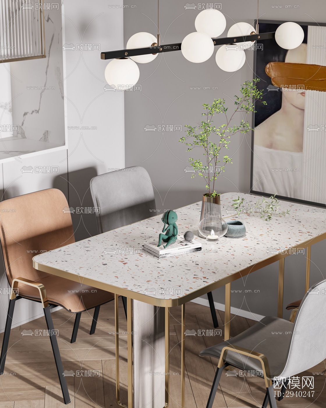 法式平层效果图下载（渲染图5）