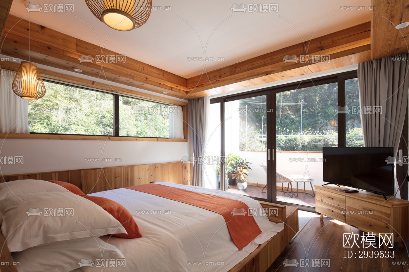 现代酒店民宿效果图下载（渲染图3）