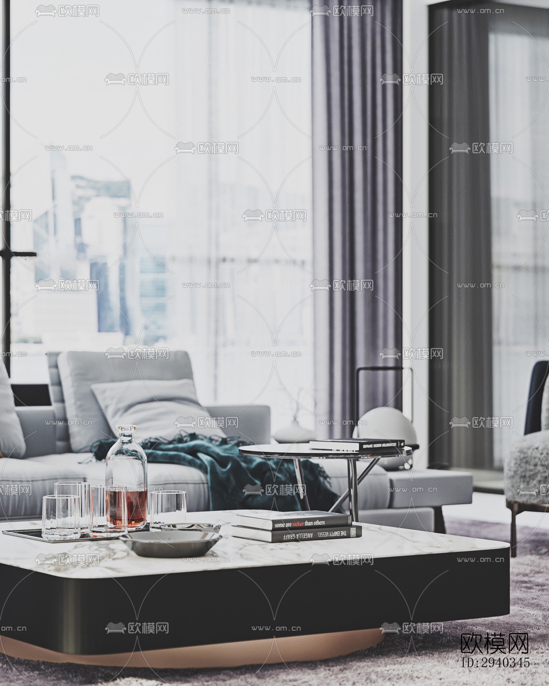 现代平层效果图下载（渲染图7）