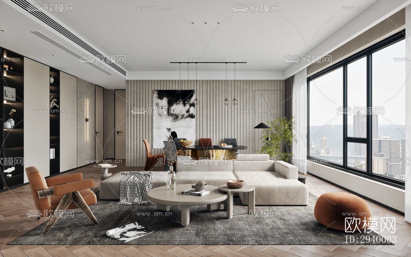 侘寂平层效果图下载（渲染图5）