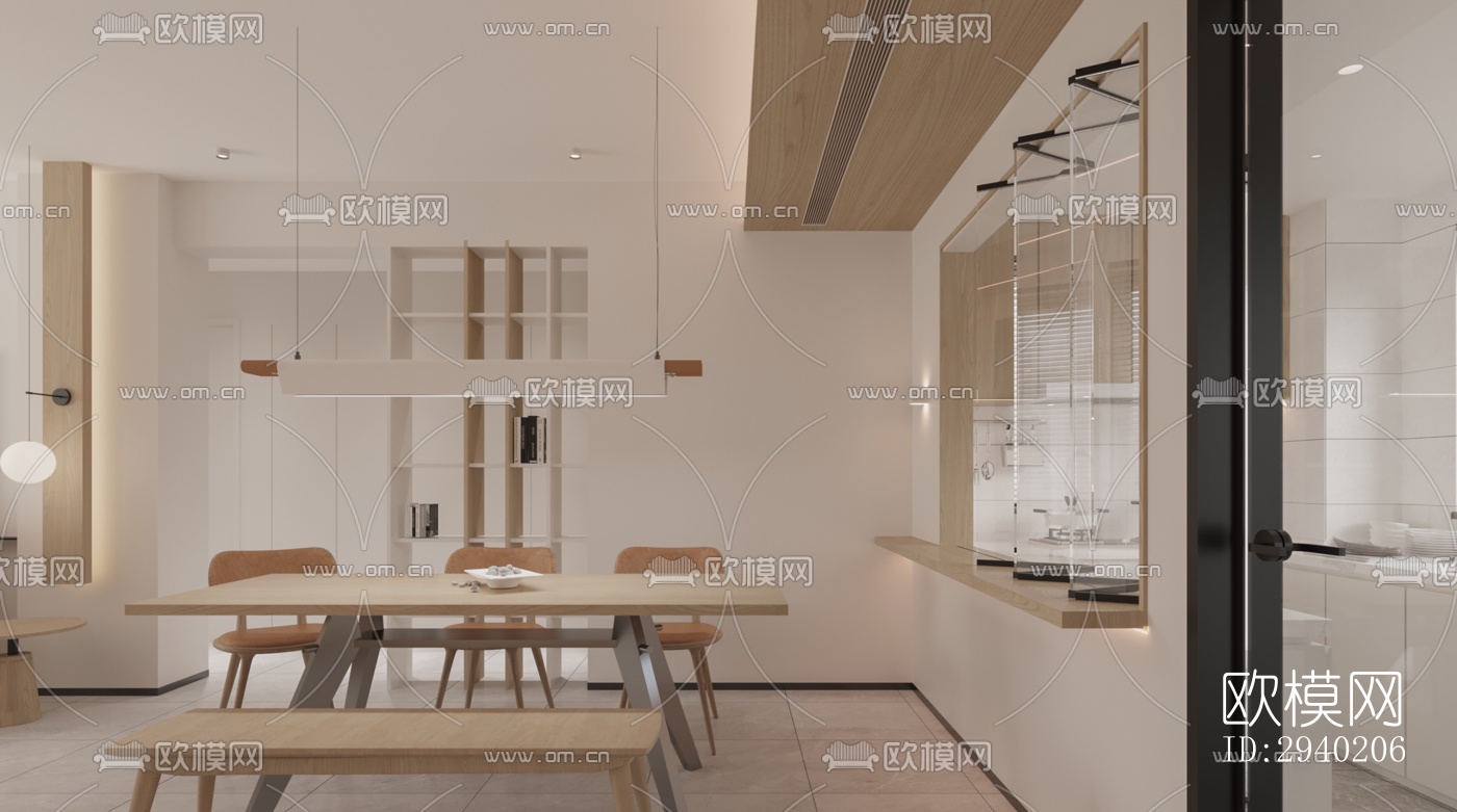 日式平层效果图下载（渲染图1）