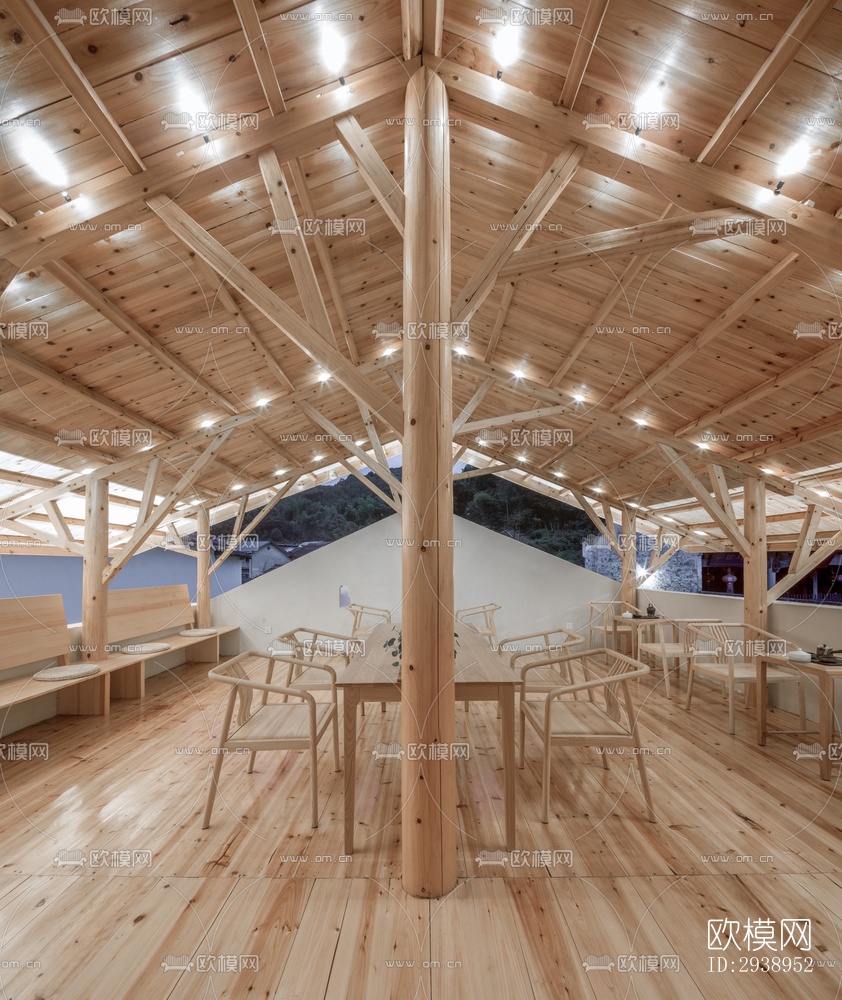 中式酒店民宿效果图下载（渲染图6）