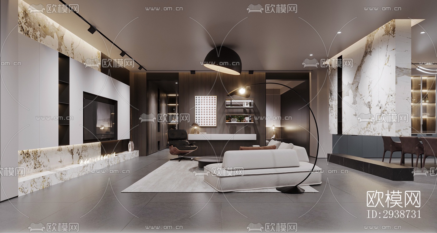 现代展览展厅效果图下载（渲染图2）