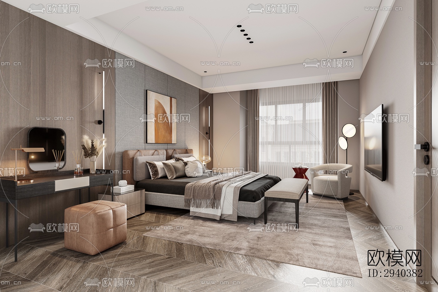 现代平层效果图下载（渲染图11）