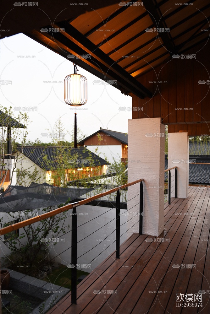 中式酒店民宿效果图下载（渲染图6）