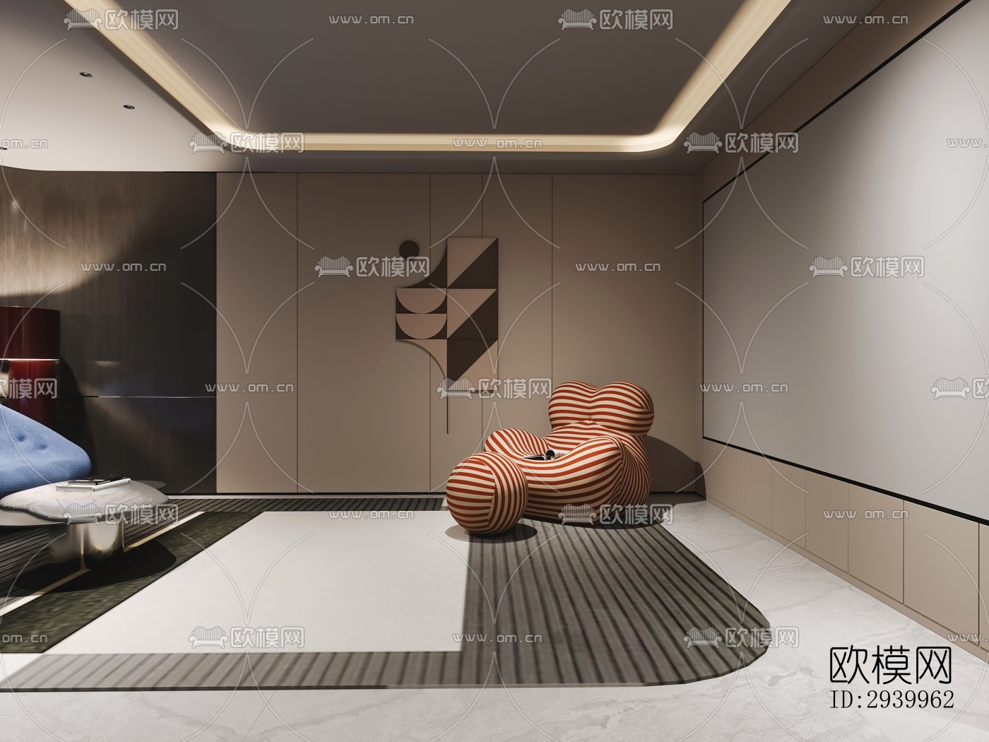 现代复式效果图下载（渲染图10）