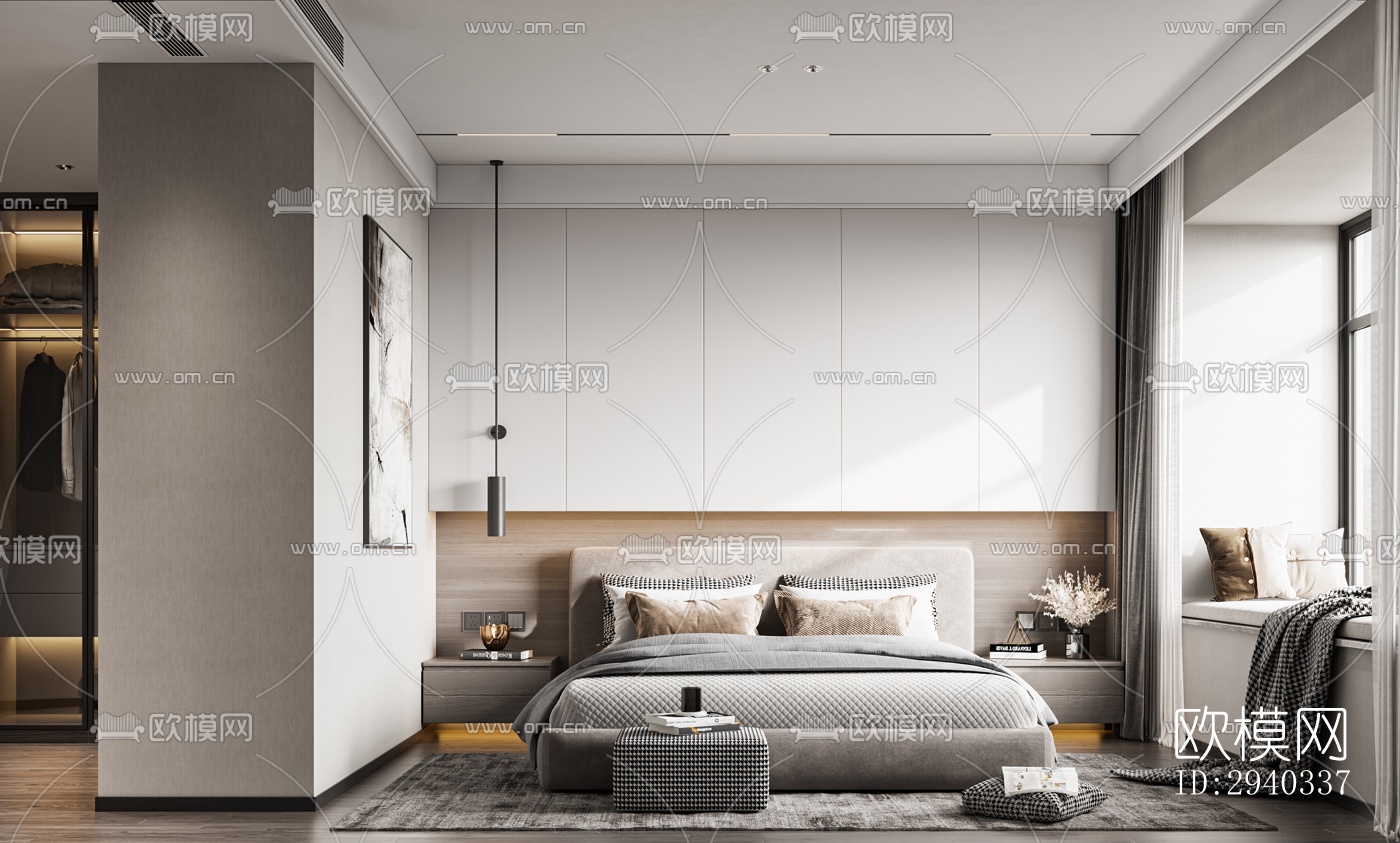 现代平层效果图下载（渲染图2）