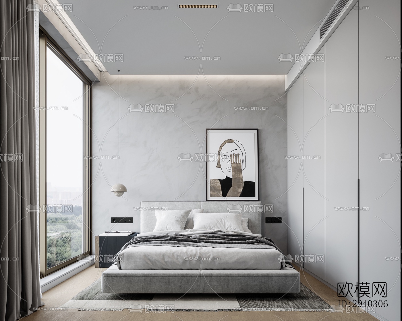 现代平层效果图下载（渲染图16）