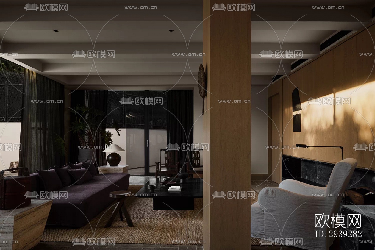 新中式酒店民宿效果图下载（渲染图14）