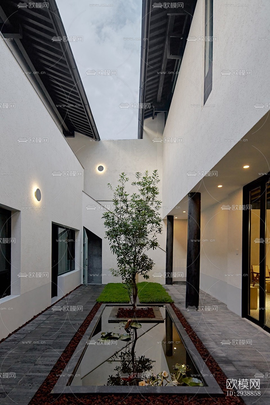 中式酒店民宿效果图下载（渲染图2）