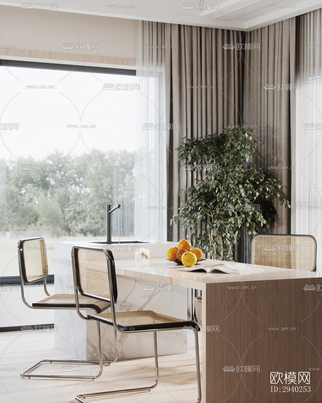 现代平层效果图下载（渲染图14）