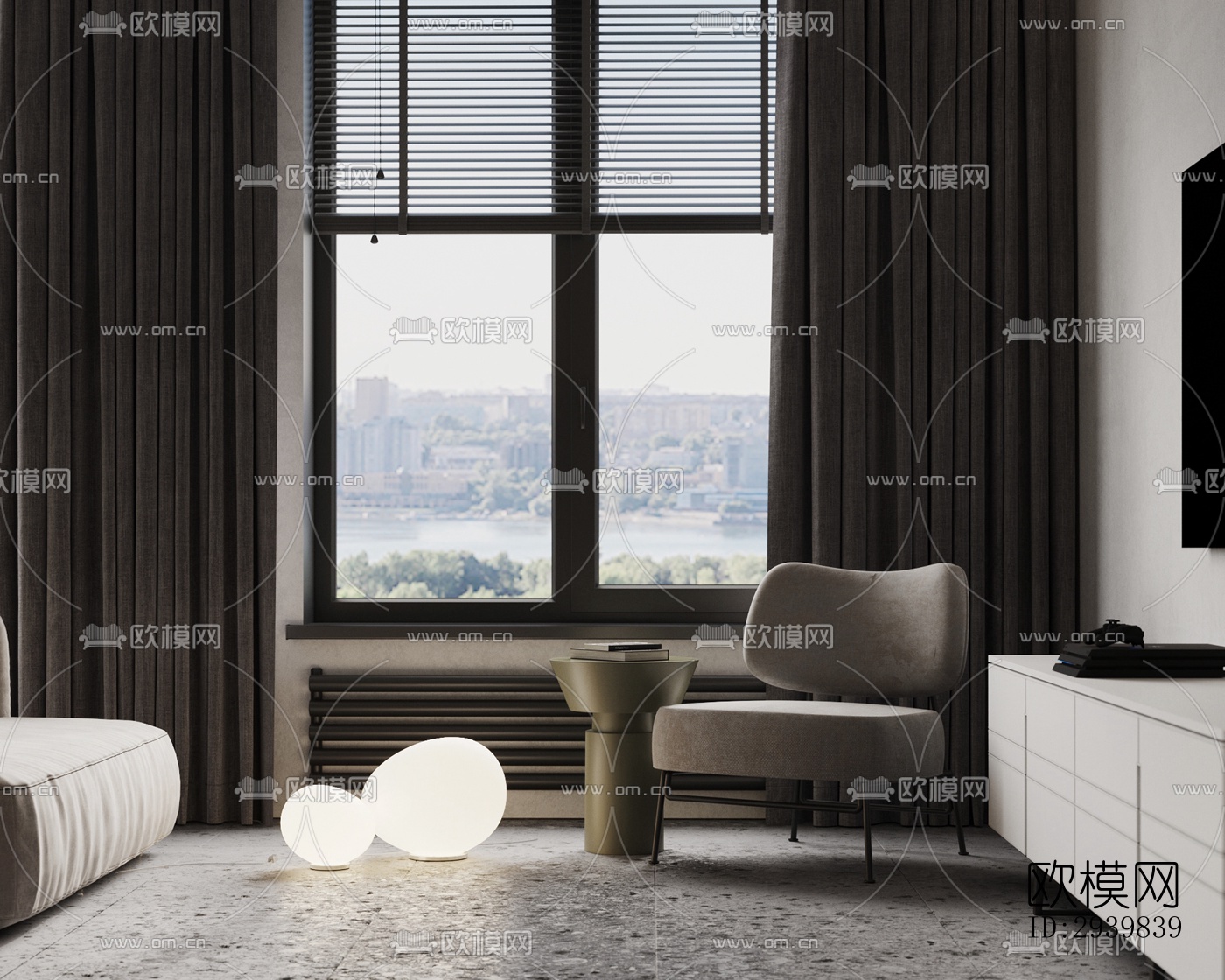 现代公寓效果图下载（渲染图6）