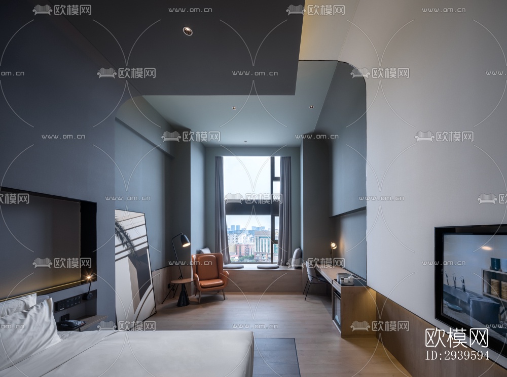 现代酒店民宿效果图下载（渲染图10）