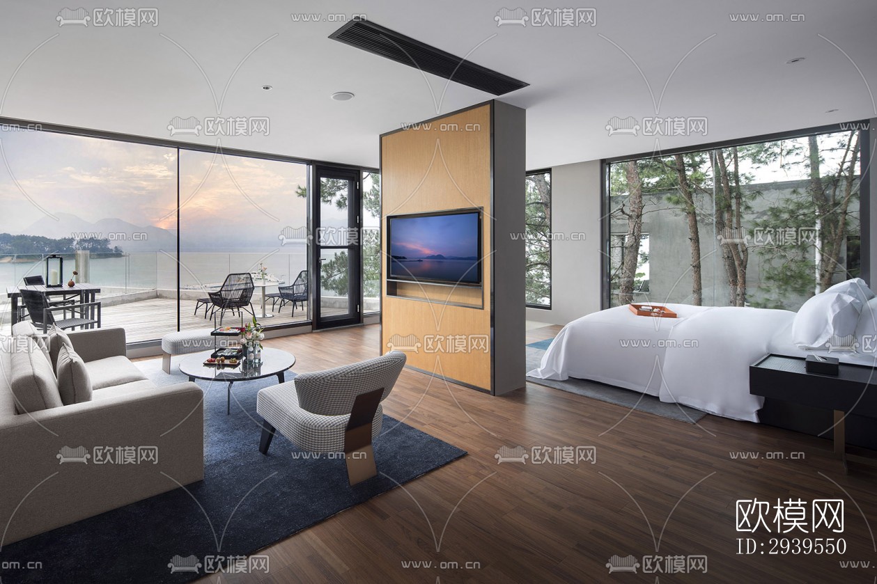 现代酒店民宿效果图下载（渲染图10）