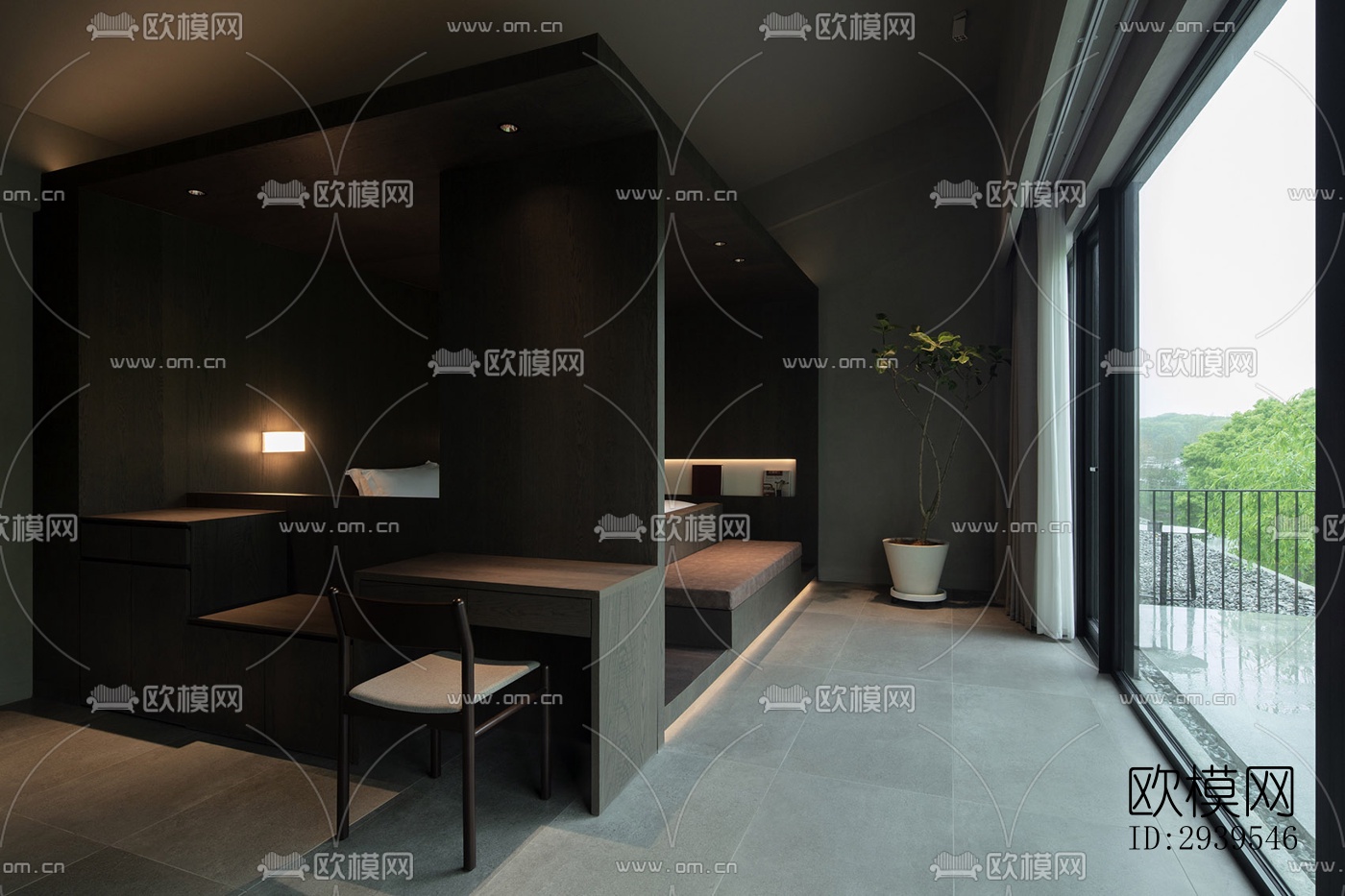 现代酒店民宿效果图下载（渲染图11）