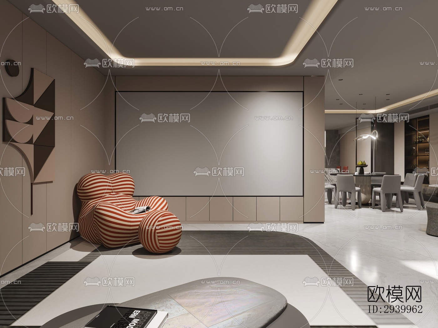 现代复式效果图下载（渲染图7）