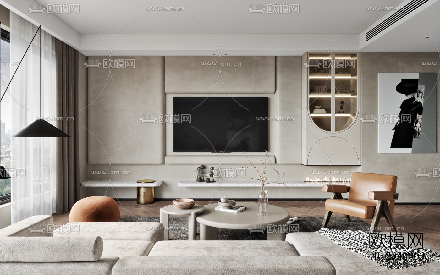 侘寂平层效果图下载（渲染图4）