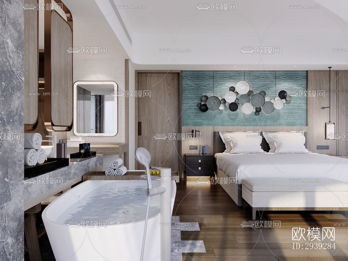 新中式酒店民宿效果图下载（渲染图9）