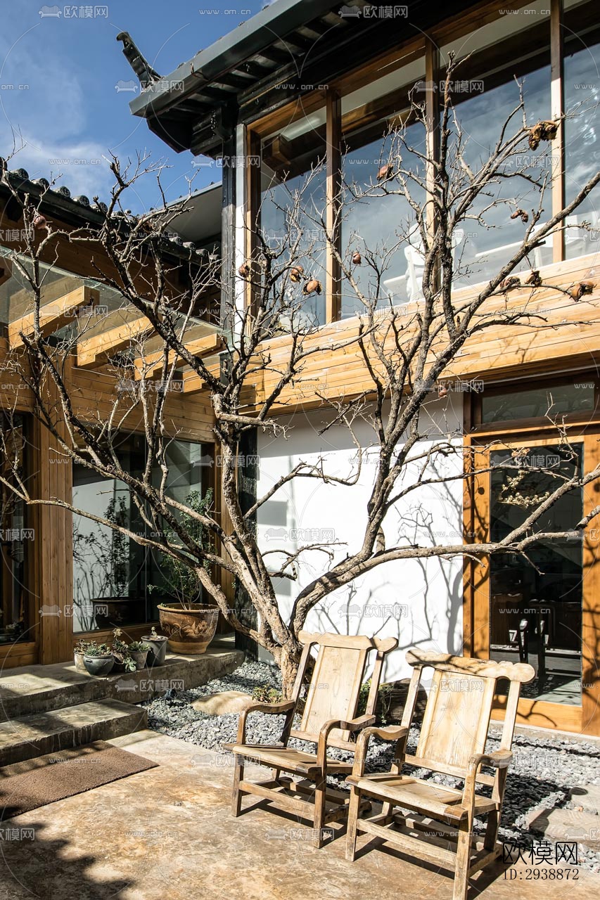 中式酒店民宿效果图下载（渲染图3）