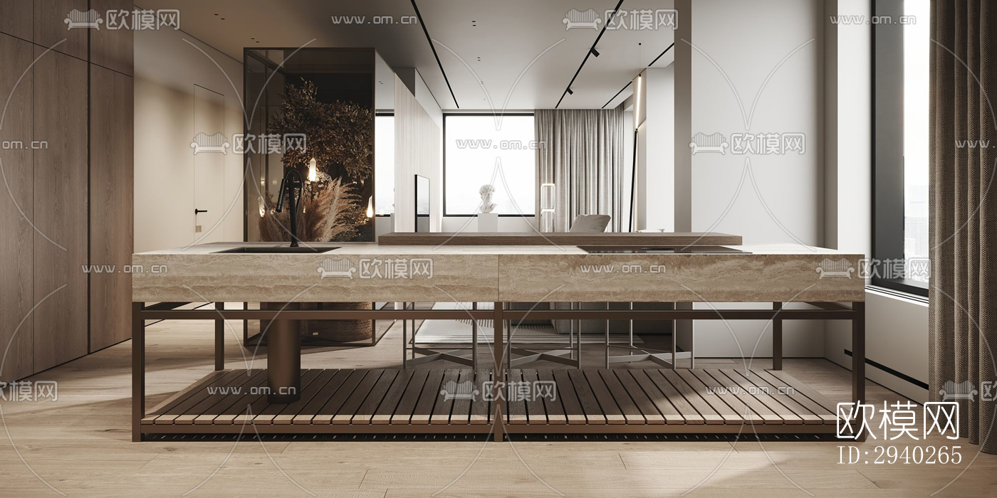 现代平层效果图下载（渲染图4）