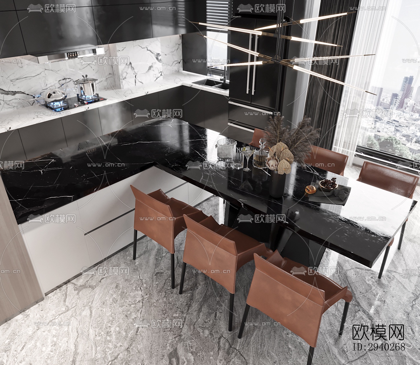 现代平层效果图下载（渲染图7）