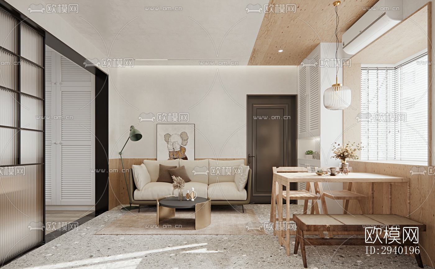 日式平层效果图下载（渲染图1）