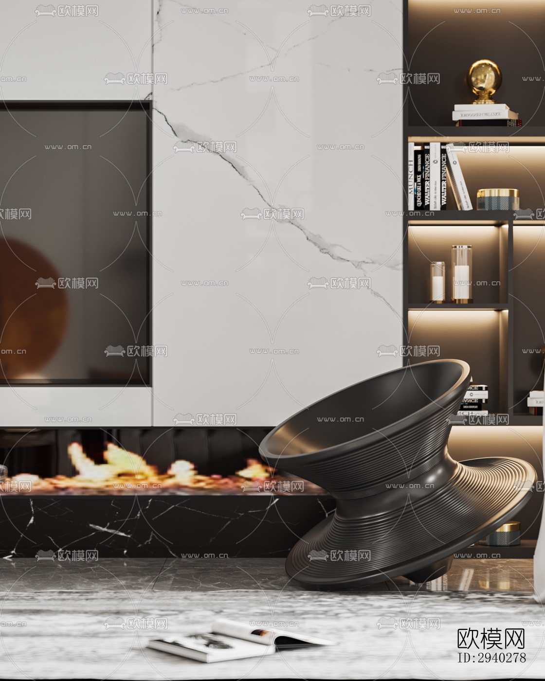 现代平层效果图下载（渲染图11）