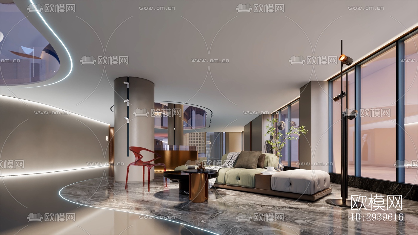 现代酒店民宿效果图下载（渲染图16）