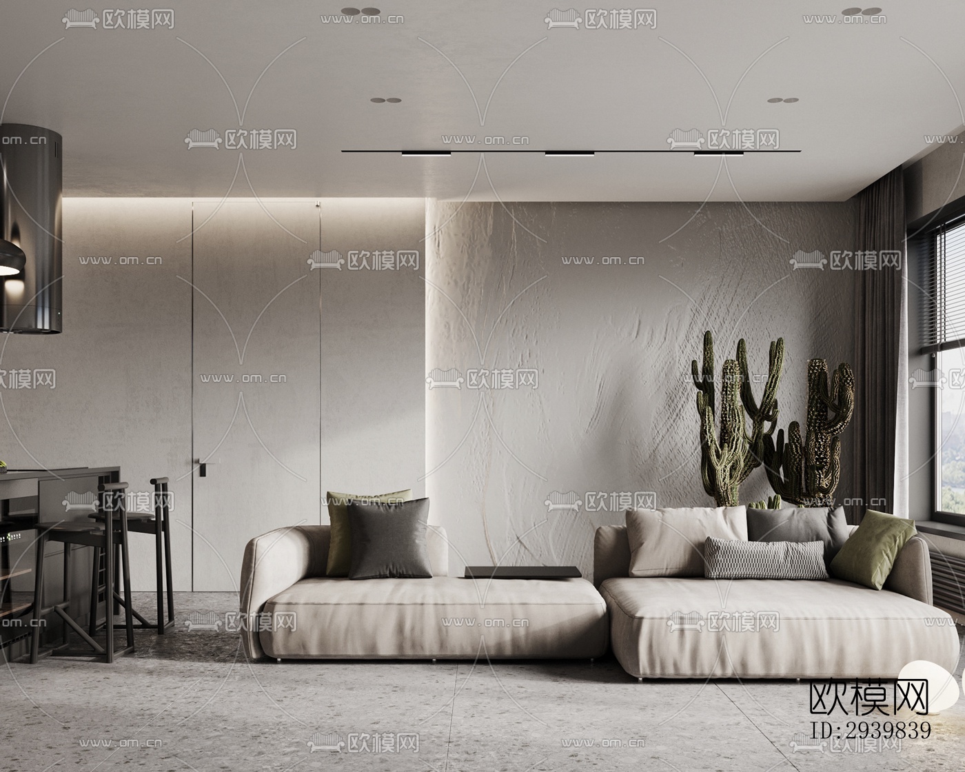 现代公寓效果图下载（渲染图3）