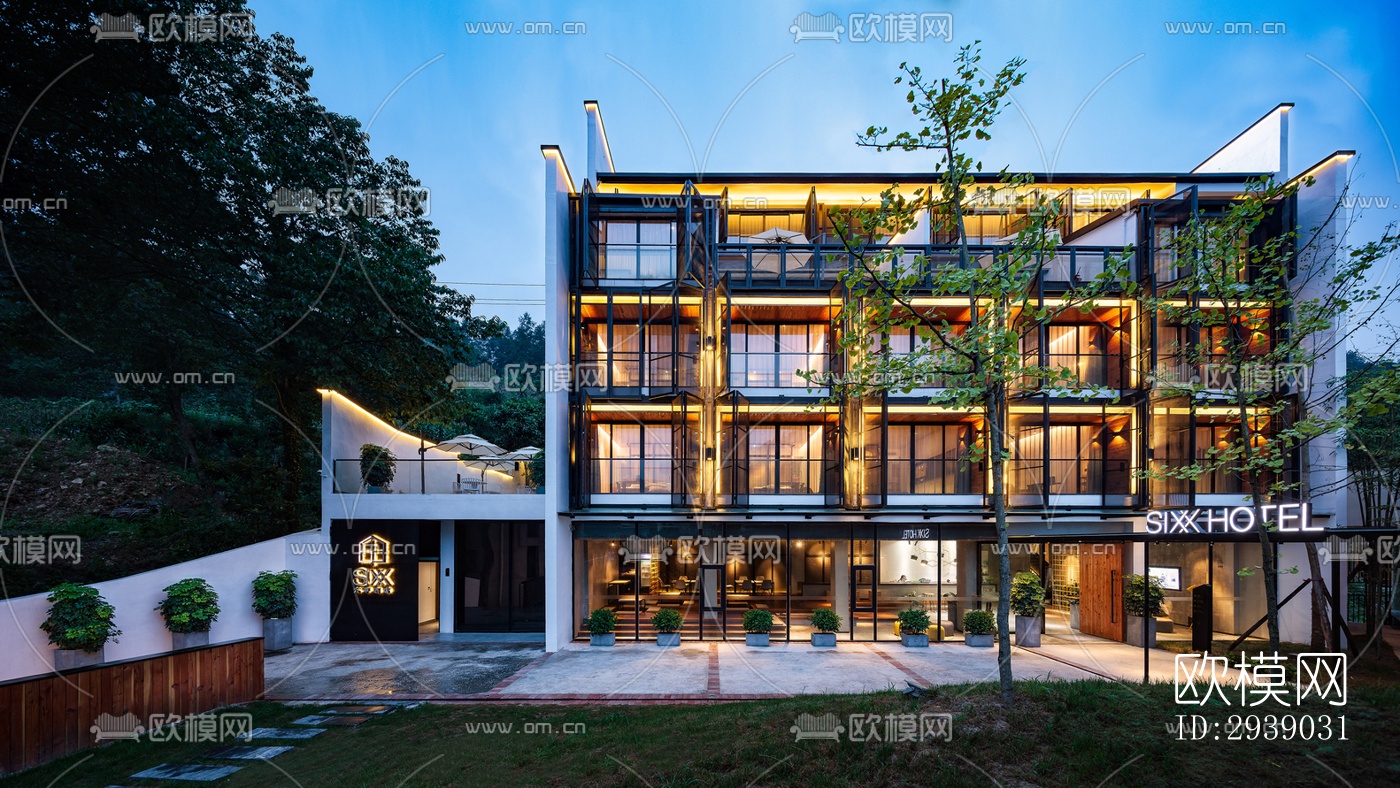 侘寂酒店民宿效果图下载（渲染图6）