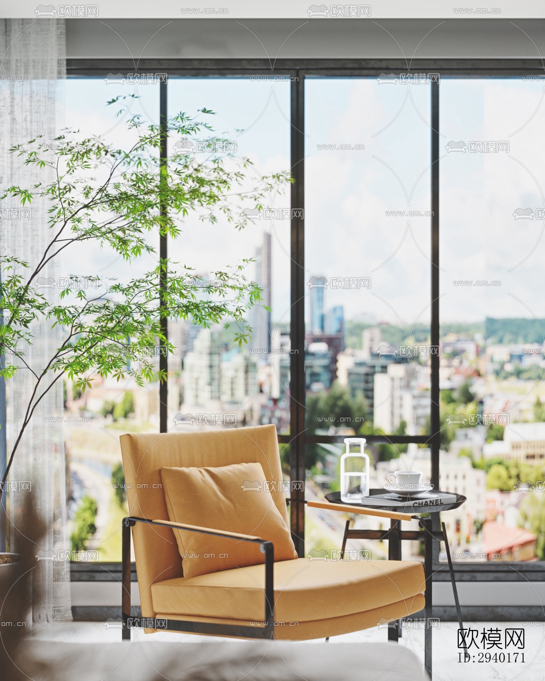 新中式平层效果图下载（渲染图18）