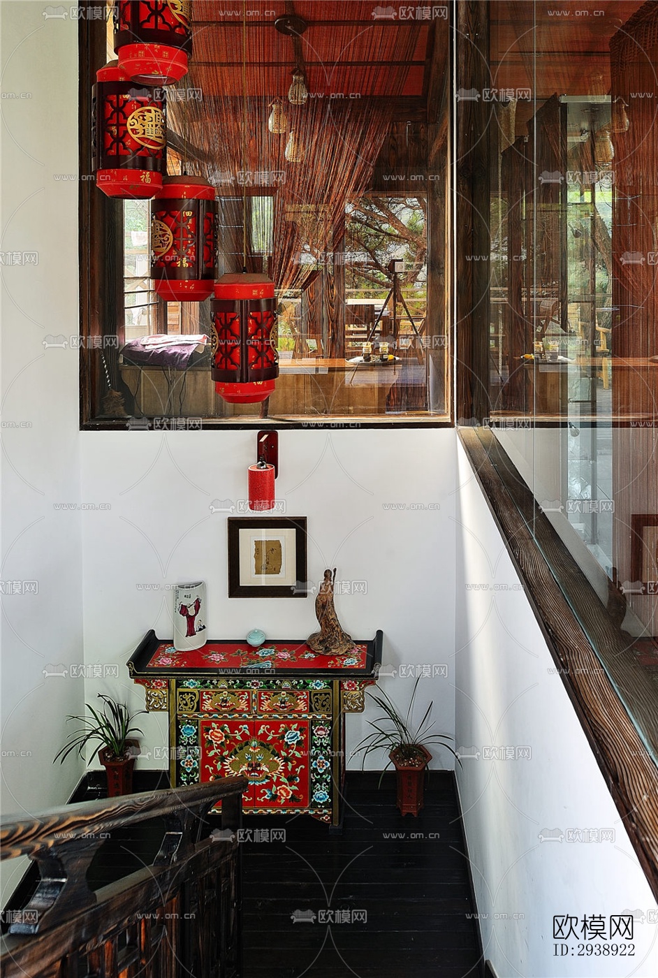 中式酒店民宿效果图下载（渲染图3）