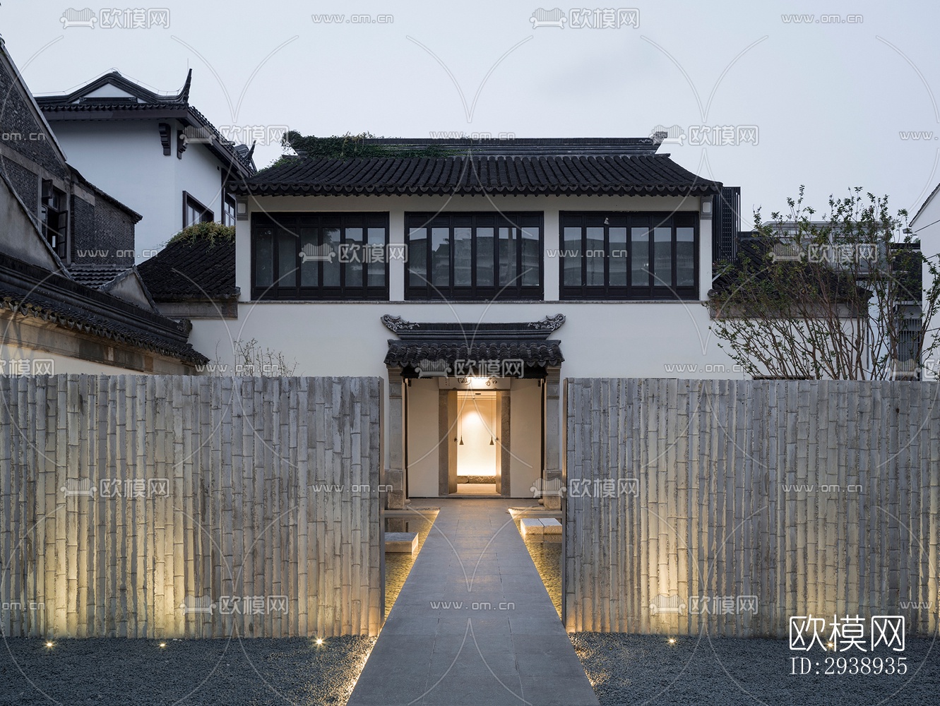 中式酒店民宿效果图下载（渲染图2）