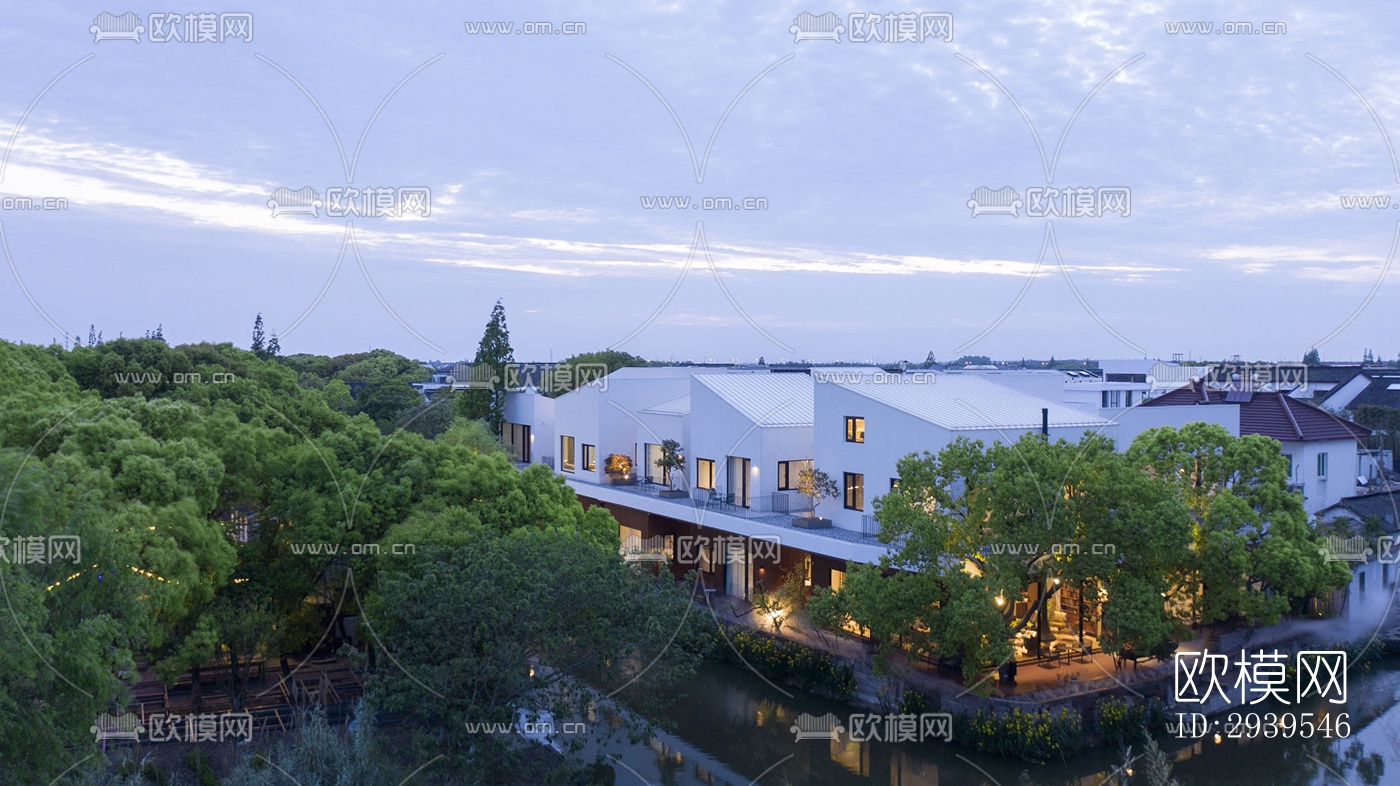 现代酒店民宿效果图下载（渲染图5）