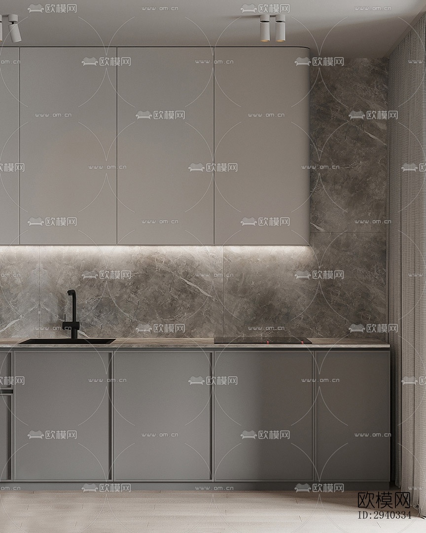 现代平层效果图下载（渲染图7）